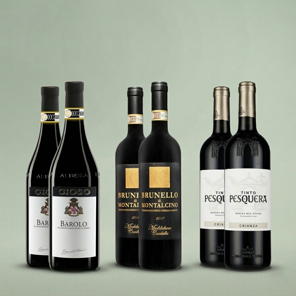 Blandlåda, Brunello Barolo och Ribera del Duero